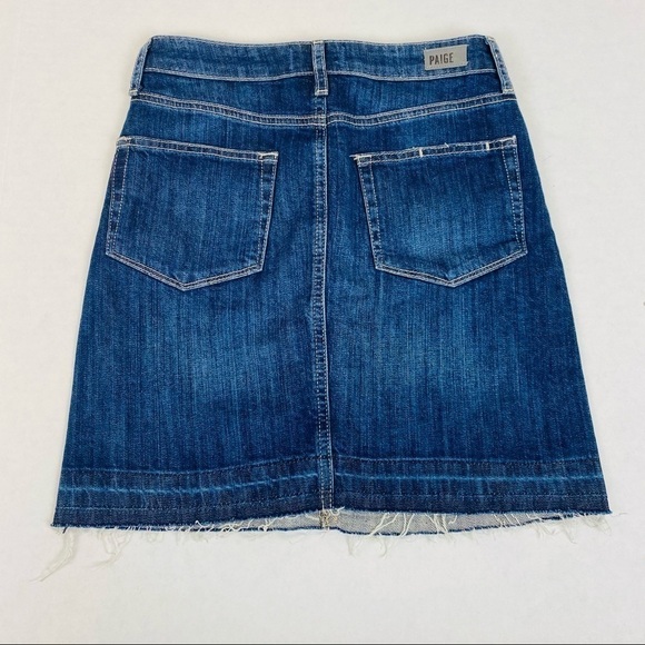 PAIGE Elaina Release Hem Denim Skirt Size 24 - Picture 3 of 10